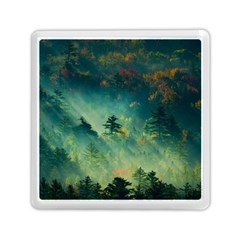 Green Tree Forest Jungle Nature Landscape Memory Card Reader (square) by Ravend