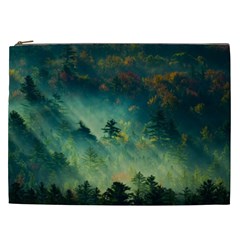 Green Tree Forest Jungle Nature Landscape Cosmetic Bag (xxl) by Ravend