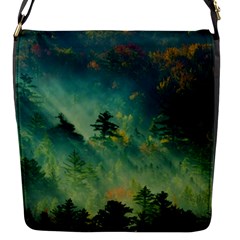 Green Tree Forest Jungle Nature Landscape Flap Closure Messenger Bag (s) by Ravend