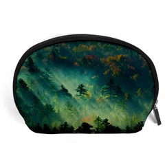 Green Tree Forest Jungle Nature Landscape Accessory Pouch (large) by Ravend