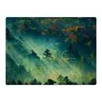 Green Tree Forest Jungle Nature Landscape Two Sides Premium Plush Fleece Blanket (Mini) 35 x27  Blanket Front