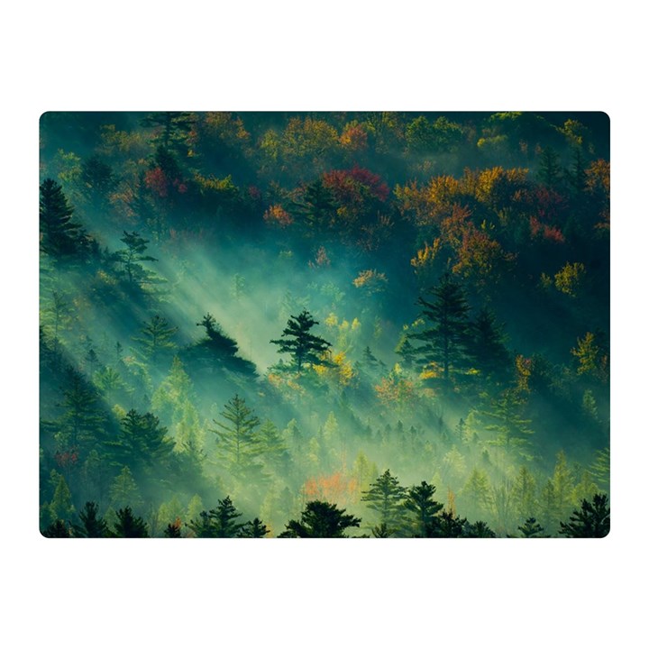 Green Tree Forest Jungle Nature Landscape Two Sides Premium Plush Fleece Blanket (Mini)