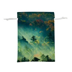 Green Tree Forest Jungle Nature Landscape Lightweight Drawstring Pouch (s) by Ravend