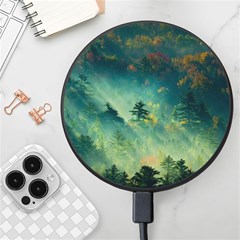 Green Tree Forest Jungle Nature Landscape Wireless Fast Charger(black) by Ravend