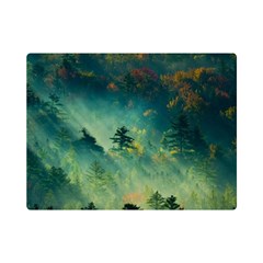 Green Tree Forest Jungle Nature Landscape Premium Plush Fleece Blanket (mini) by Ravend