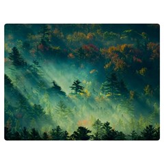 Green Tree Forest Jungle Nature Landscape Premium Plush Fleece Blanket (extra Small) by Ravend