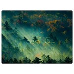 Green Tree Forest Jungle Nature Landscape Two Sides Premium Plush Fleece Blanket (Extra Small) 40 x30  Blanket Back