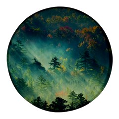 Green Tree Forest Jungle Nature Landscape Round Glass Fridge Magnet (4 Pack)