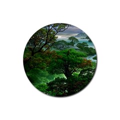 Jungle Forreast Landscape Nature Rubber Round Coaster (4 Pack) by Ravend