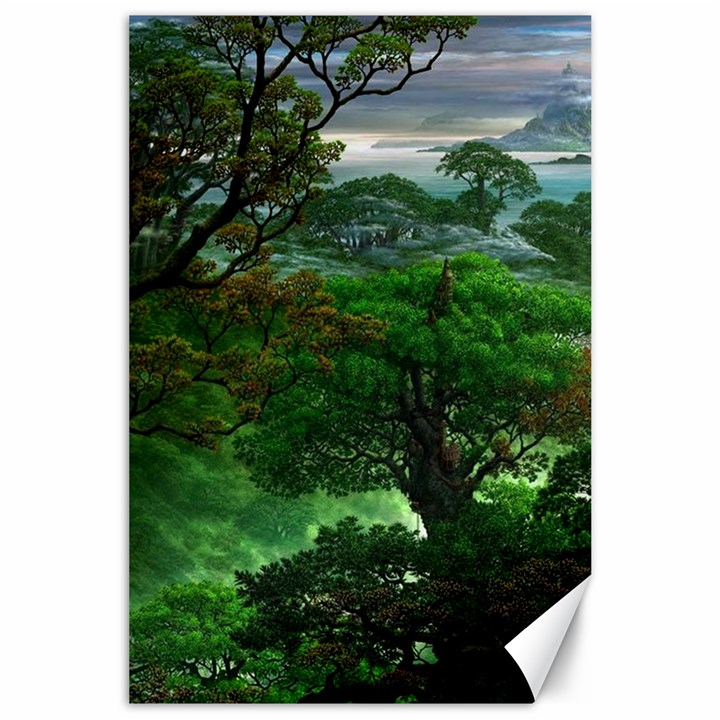 Jungle Forreast Landscape Nature Canvas 24  x 36 