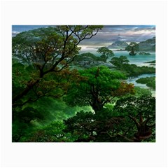 Jungle Forreast Landscape Nature Small Glasses Cloth (2 Sides) by Ravend