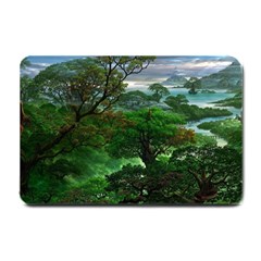 Jungle Forreast Landscape Nature Small Doormat by Ravend