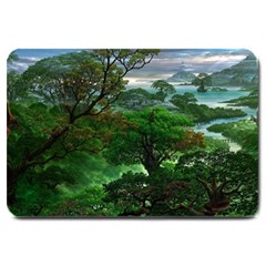 Jungle Forreast Landscape Nature Large Doormat by Ravend