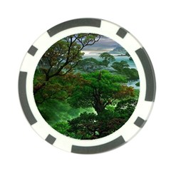 Jungle Forreast Landscape Nature Poker Chip Card Guard by Ravend