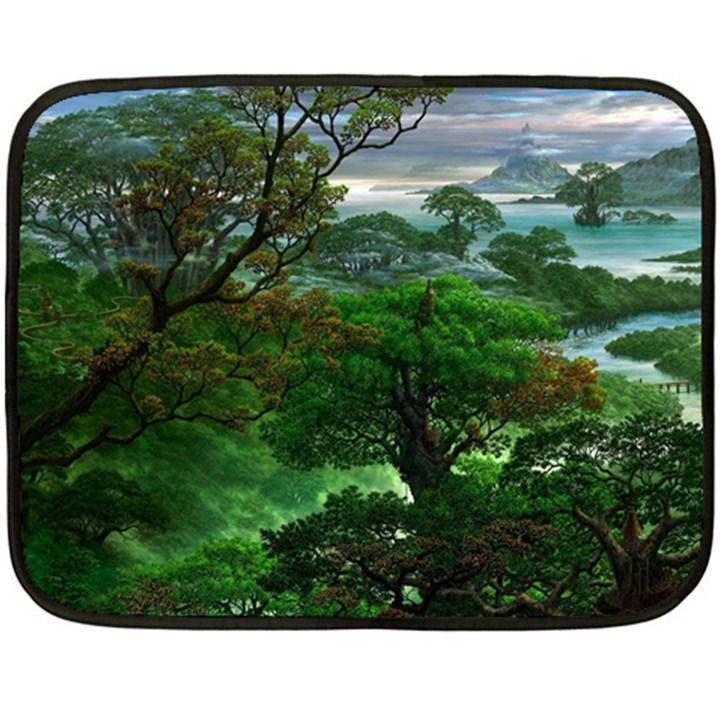 Jungle Forreast Landscape Nature Fleece Blanket (Mini)