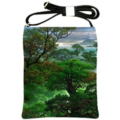 Jungle Forreast Landscape Nature Shoulder Sling Bag by Ravend