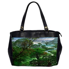 Jungle Forreast Landscape Nature Oversize Office Handbag (2 Sides) by Ravend