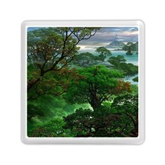 Jungle Forreast Landscape Nature Memory Card Reader (square) by Ravend