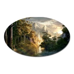 Natural Landscape Nature Vegetation Jungle Oval Magnet by Ravend