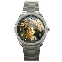 Natural Landscape Nature Vegetation Jungle Sport Metal Watch by Ravend