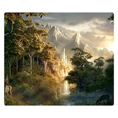 Natural Landscape Nature Vegetation Jungle Premium Plush Fleece Blanket (small) by Ravend