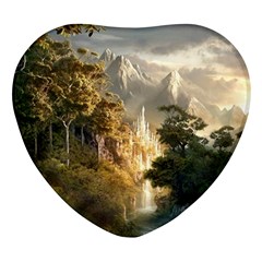 Natural Landscape Nature Vegetation Jungle Heart Glass Fridge Magnet (4 Pack) by Ravend