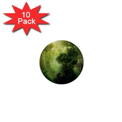 Green Beautiful Jungle 1  Mini Buttons (10 Pack)  by Ravend