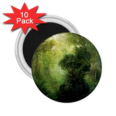 Green Beautiful Jungle 2 25  Magnets (10 Pack)  by Ravend