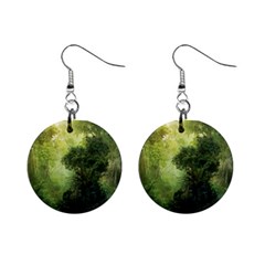 Green Beautiful Jungle Mini Button Earrings by Ravend