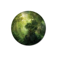 Green Beautiful Jungle Magnet 3  (round) by Ravend