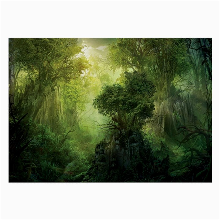 Green Beautiful Jungle Large Glasses Cloth (2 Sides)