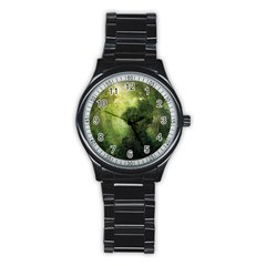 Green Beautiful Jungle Stainless Steel Round Watch by Ravend