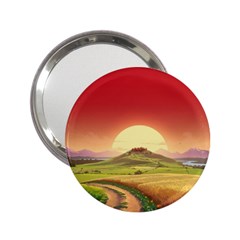 Landscape Sunset Orange Sky Pathway Art 2 25  Handbag Mirrors by Ravend