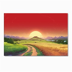 Landscape Sunset Orange Sky Pathway Art Postcard 4 x 6  (pkg Of 10) by Ravend