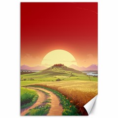 Landscape Sunset Orange Sky Pathway Art Canvas 12  X 18  by Ravend