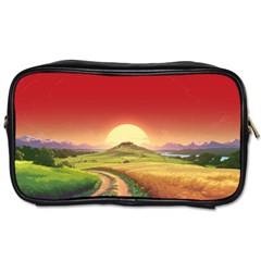 Landscape Sunset Orange Sky Pathway Art Toiletries Bag (one Side)