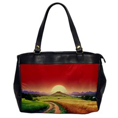 Landscape Sunset Orange Sky Pathway Art Oversize Office Handbag by Ravend