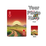 Landscape Sunset Orange Sky Pathway Art Playing Cards 54 Designs (Mini) Front - Heart8