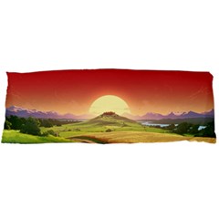 Landscape Sunset Orange Sky Pathway Art Body Pillow Case Dakimakura (two Sides) by Ravend