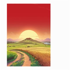 Landscape Sunset Orange Sky Pathway Art Small Garden Flag (two Sides) by Ravend