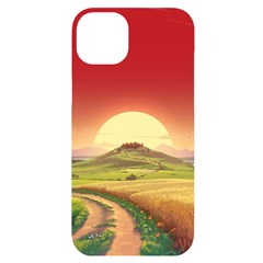 Landscape Sunset Orange Sky Pathway Art Iphone 14 Plus Black Uv Print Case by Ravend