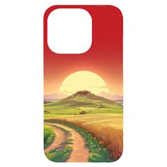 Landscape Sunset Orange Sky Pathway Art Iphone 14 Pro Black Uv Print Case