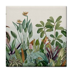 Tropical Jungle Plants Tile Coaster by Ravend