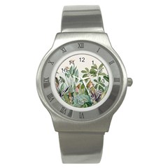 Tropical Jungle Plants Stainless Steel Watch by Ravend