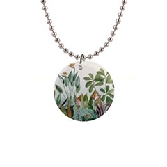 Tropical Jungle Plants 1  Button Necklace by Ravend