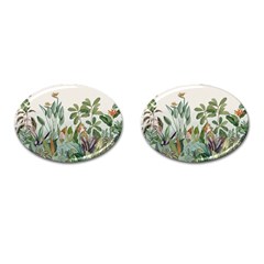 Tropical Jungle Plants Cufflinks (oval) by Ravend