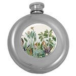 Tropical Jungle Plants Round Hip Flask (5 oz) Front