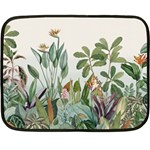 Tropical Jungle Plants Two Sides Fleece Blanket (Mini) 35 x27  Blanket Front