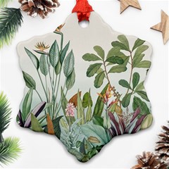 Tropical Jungle Plants Snowflake Ornament (two Sides) by Ravend