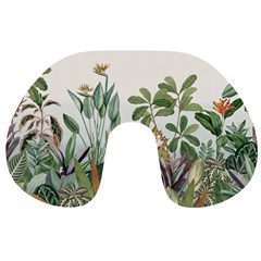 Tropical Jungle Plants Travel Neck Pillow by Ravend